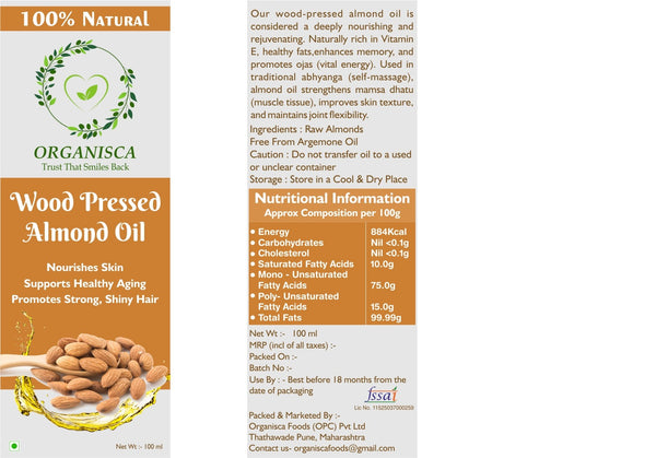 Wood Pressed Almond oil (100ml)