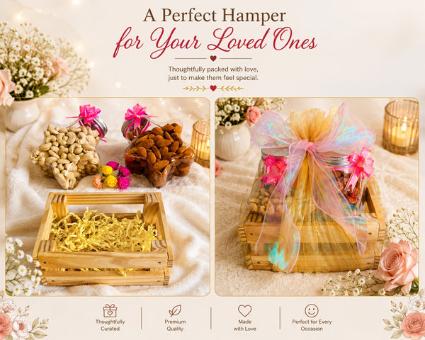 ORGANISCA Classic Pine Wood Basket Gift Hamper