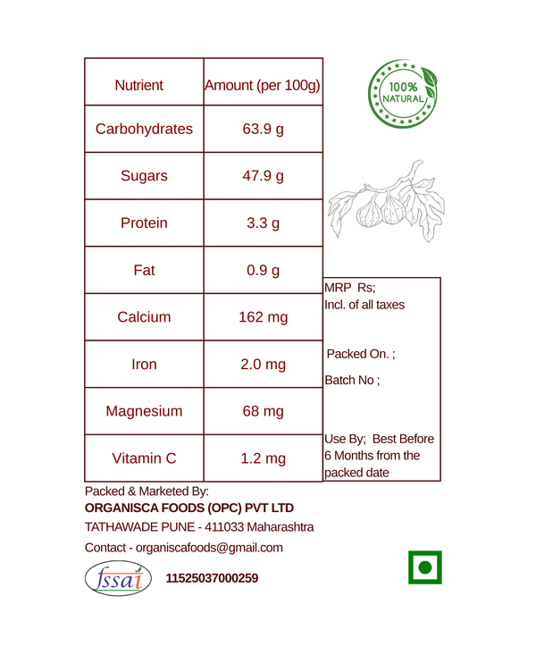 Dried Anjeer Medium Size